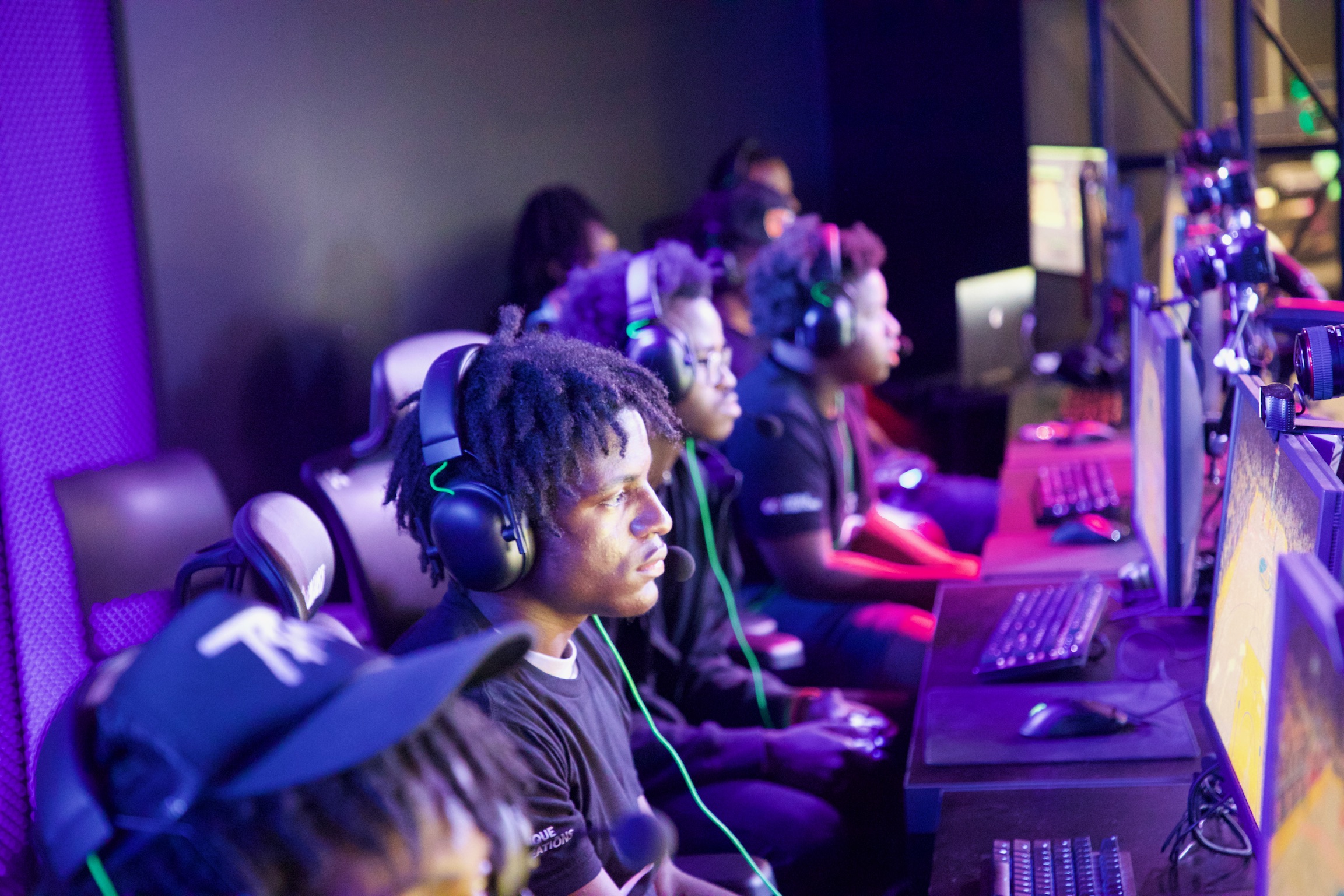 Esports team competing